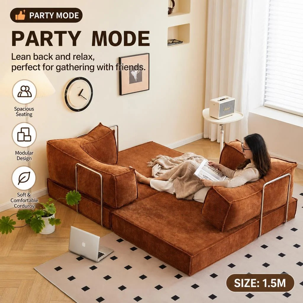 Modular Sectional Sofa Light Luxury Vintage Upholstered