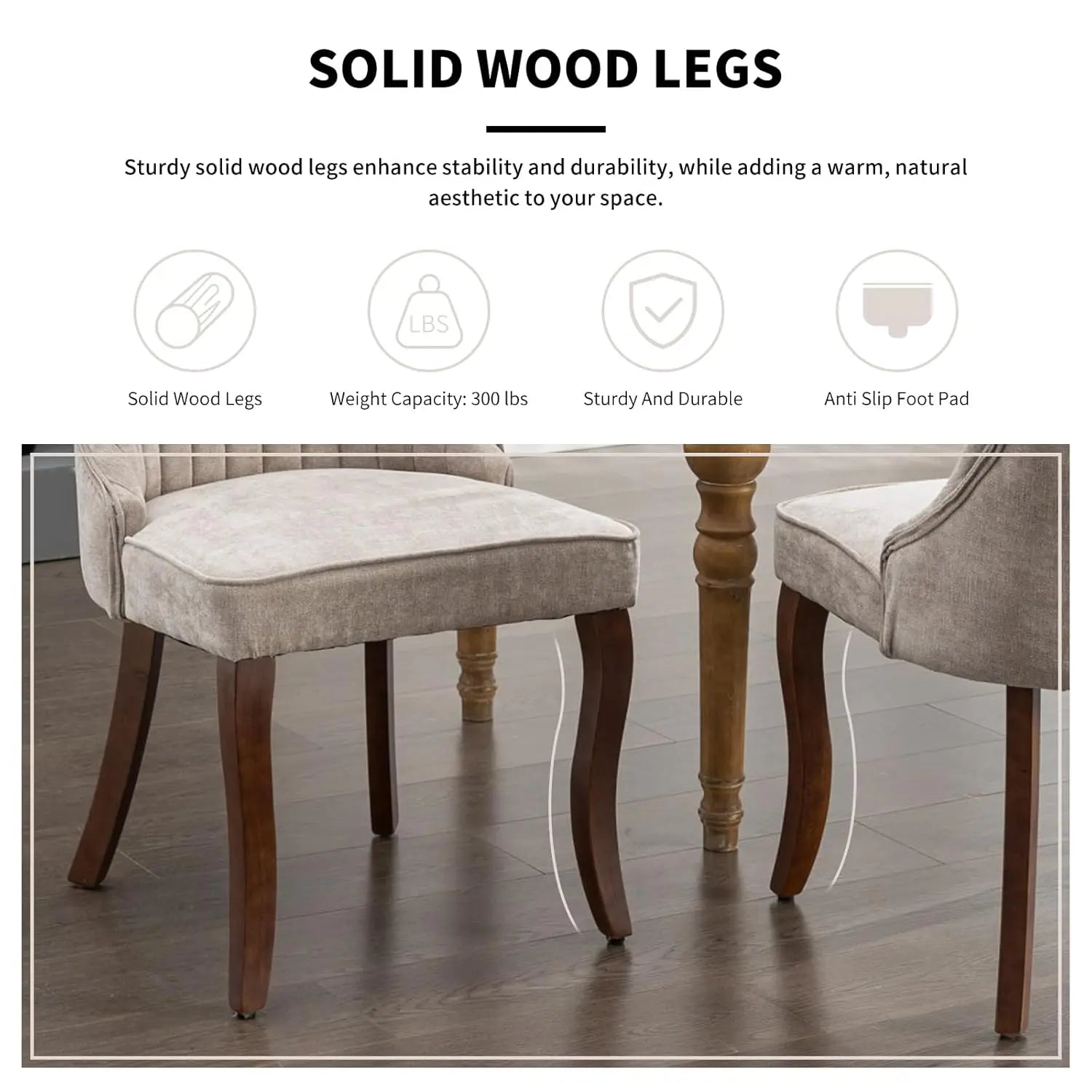 Velvet Upholstered Dining Chairs Set of 6 Wood Legs