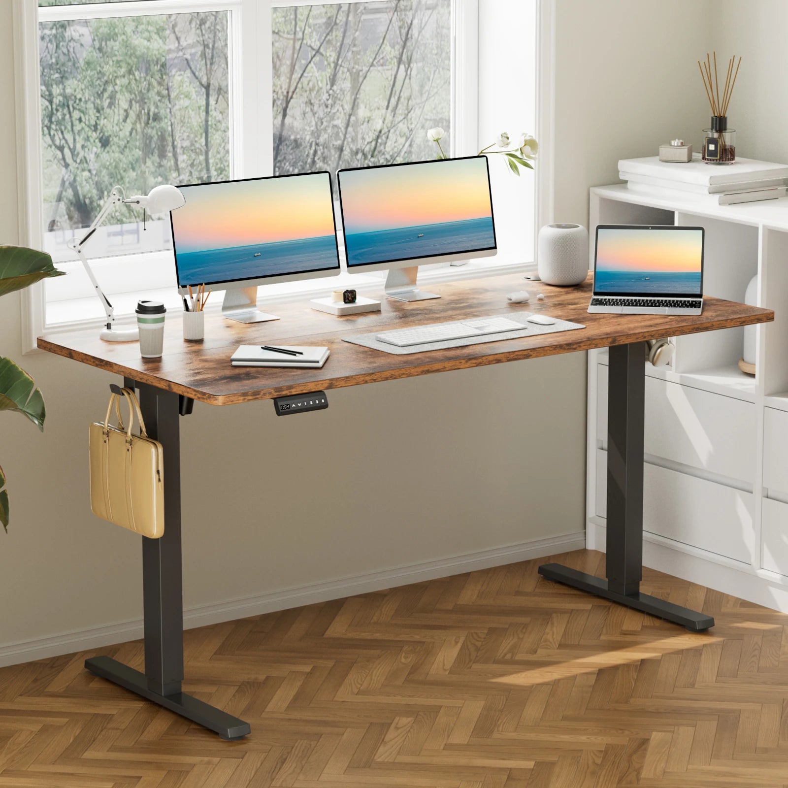 JHK 63INx24IN Electric Ergonomic Height Adjustable Standing/Sitting Desk