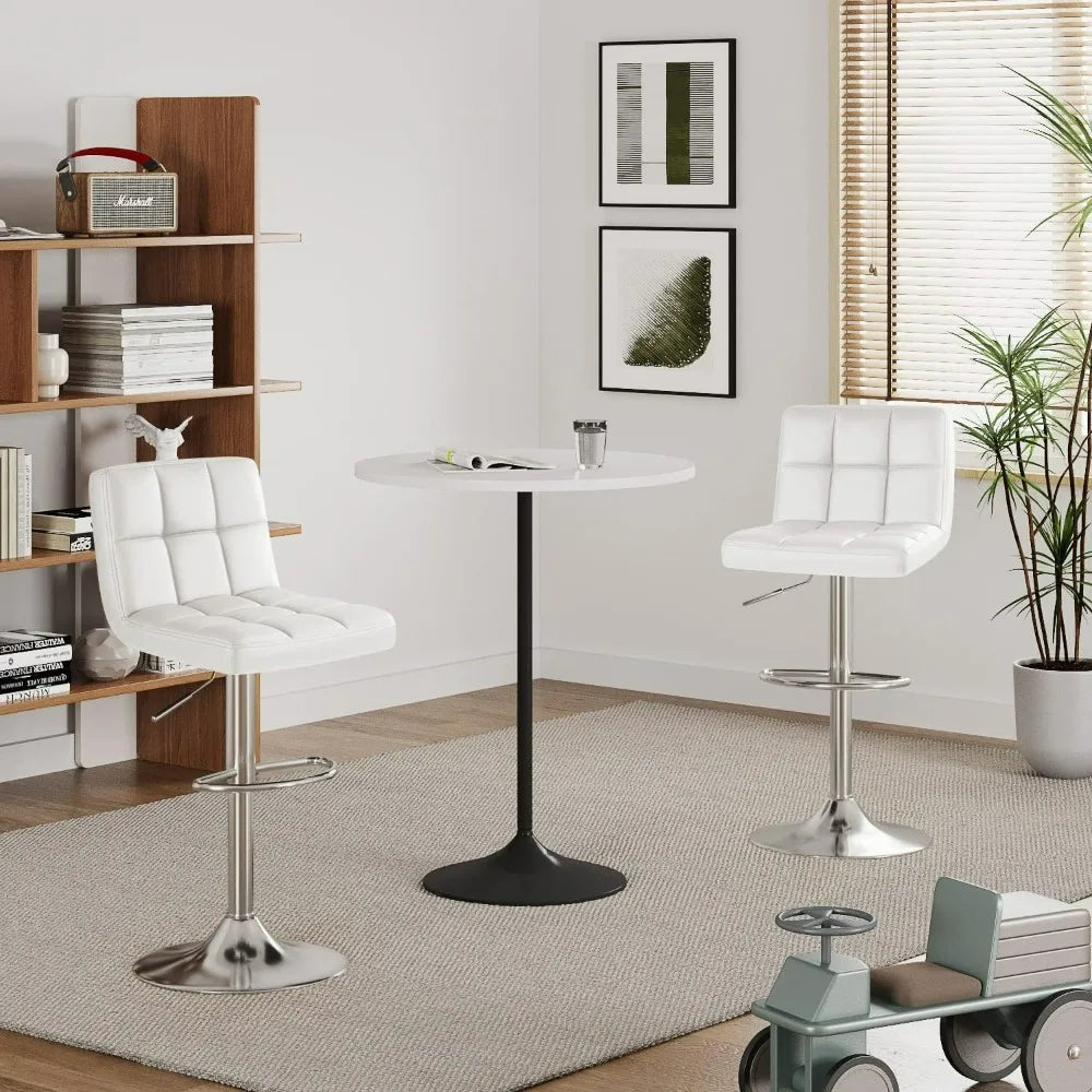 Adjustable Bar Stools Counter Height Set of 2, Swivel