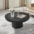 Rustic 35.98'' Round Wood Pedestal Coffee Tables