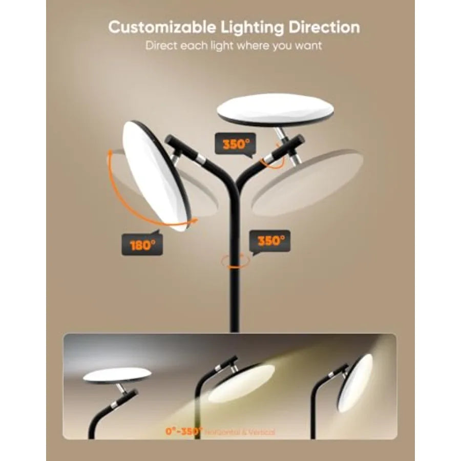 LED Floor Lamp, Remote, Touch Control, 69" Stepless Dimmable Torchiere