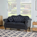 60" Chesterfield Loveseat Sofa, Upholstered 2 Seater Deep Button Tufted