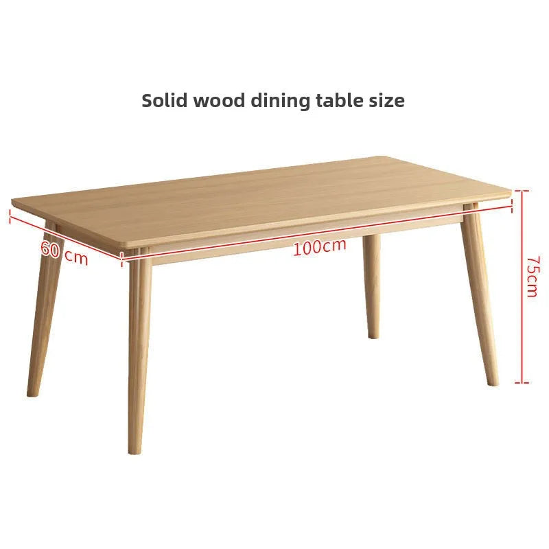 Solid Wood Rectangle Dining Table Small Space