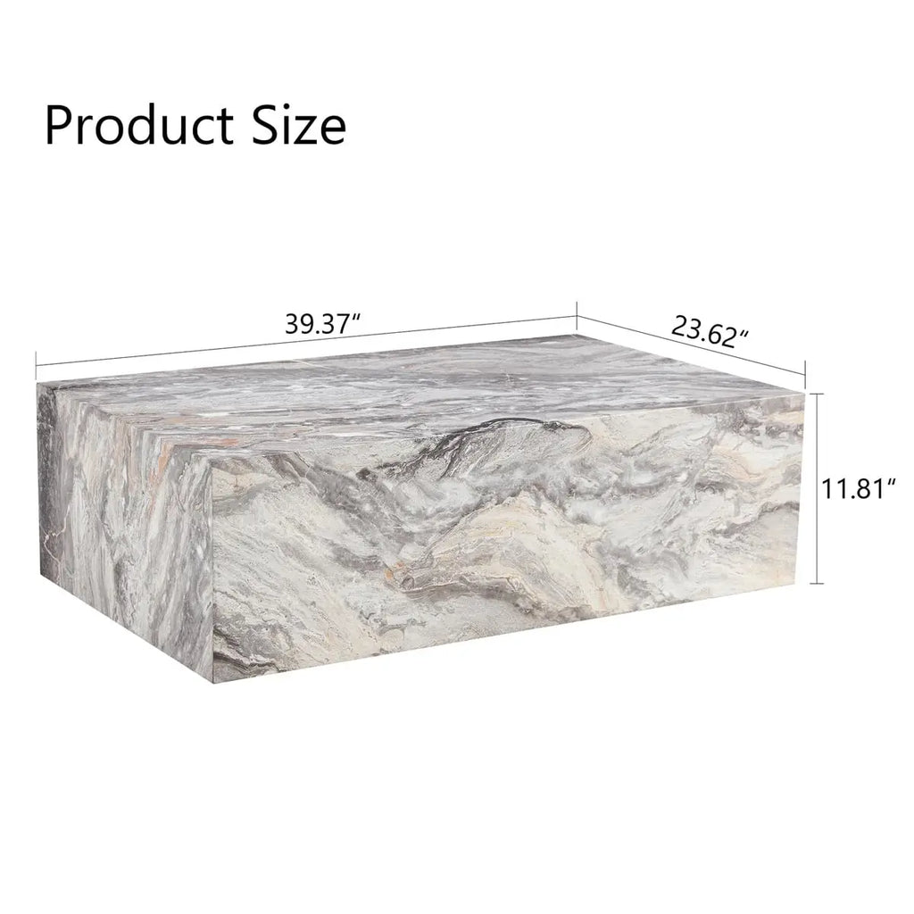 Coffee Table, Modern Faux Marble Table