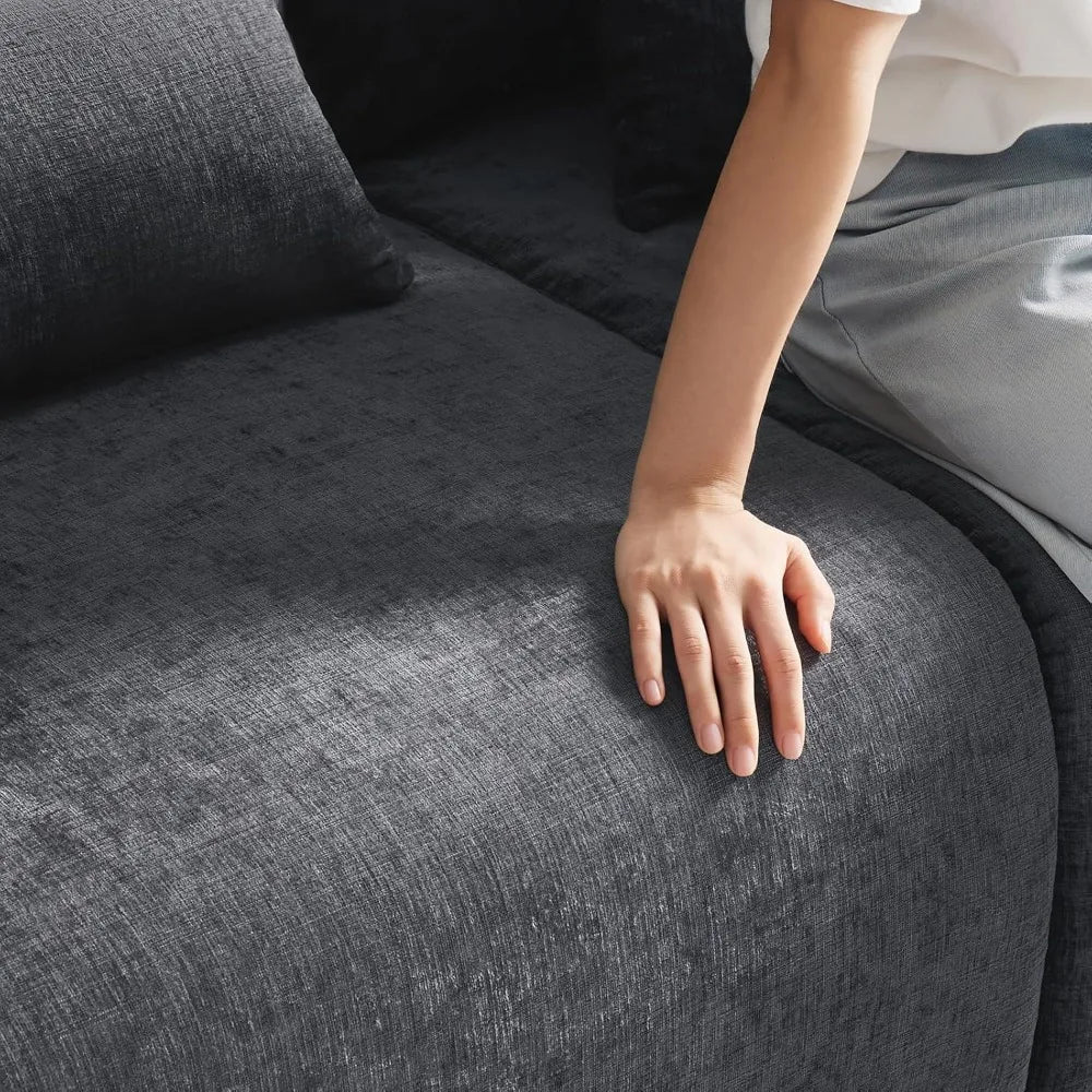 Grey Love Seat Couches 2 Seater Couch for Small Spaces