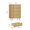 Fluted 4-Drawer Dresser 36.85" Chest of Drawers Metal Handle
