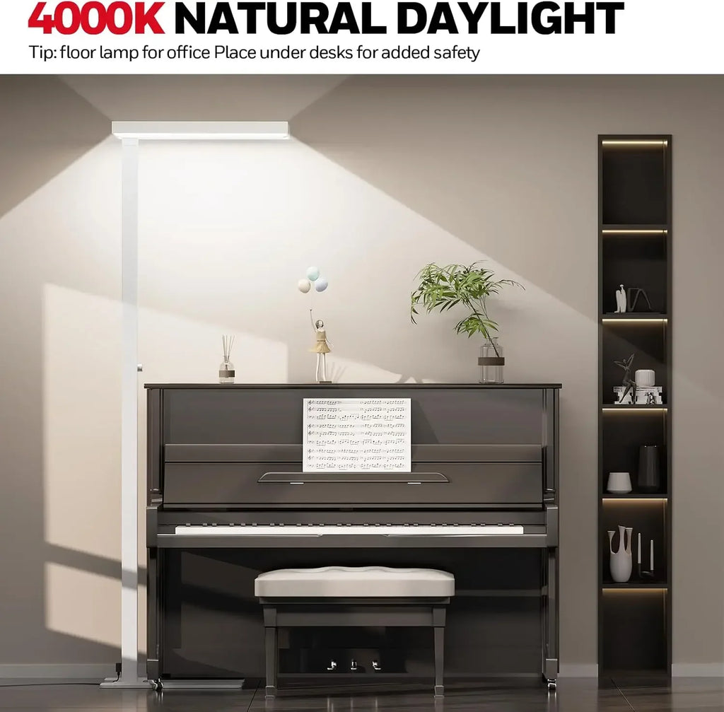 6000LM LED Floor Lamp, Eye-Caring Reading Standing Light,