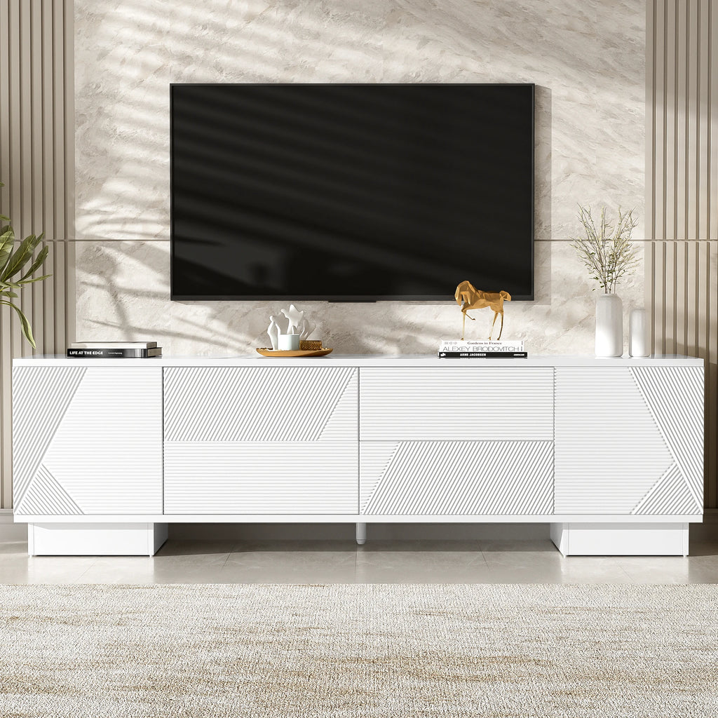 70.8'' TV Stand for up to 75IN TVs, Storage Cabinets, 4 Drawers