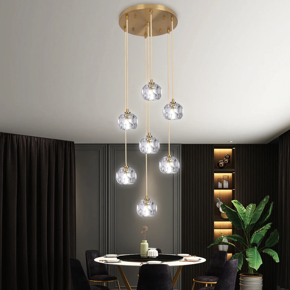 VETRULUS Crystal Pendant Ceiling Lamps Luxury Chandelier Lighting