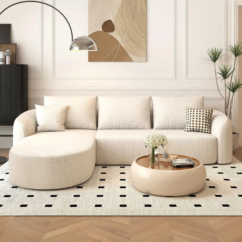 111" Modular Sectional Curved Back Sofa, L-Shape Boneless Cloud Couch