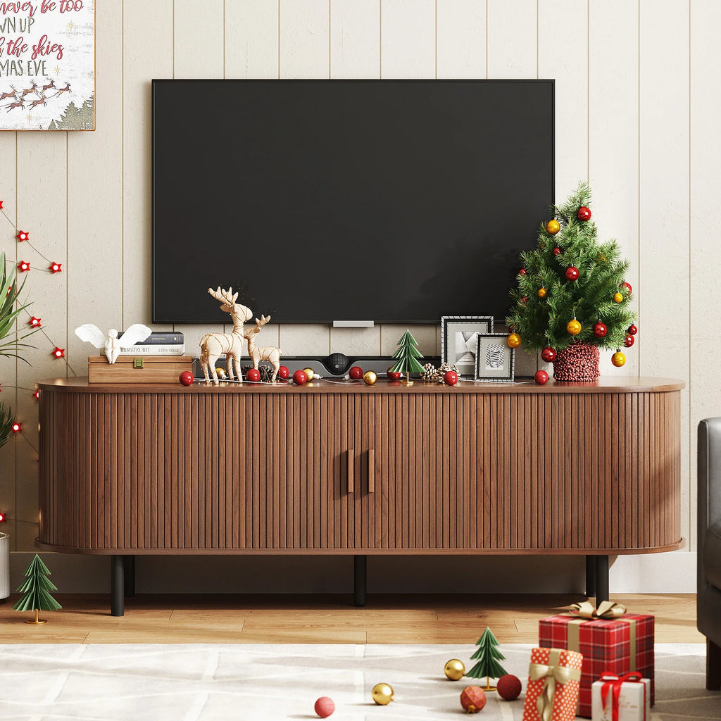 Entertainment Center Sliding Doors, Storage, Adjustable Shelves, Power Outlet