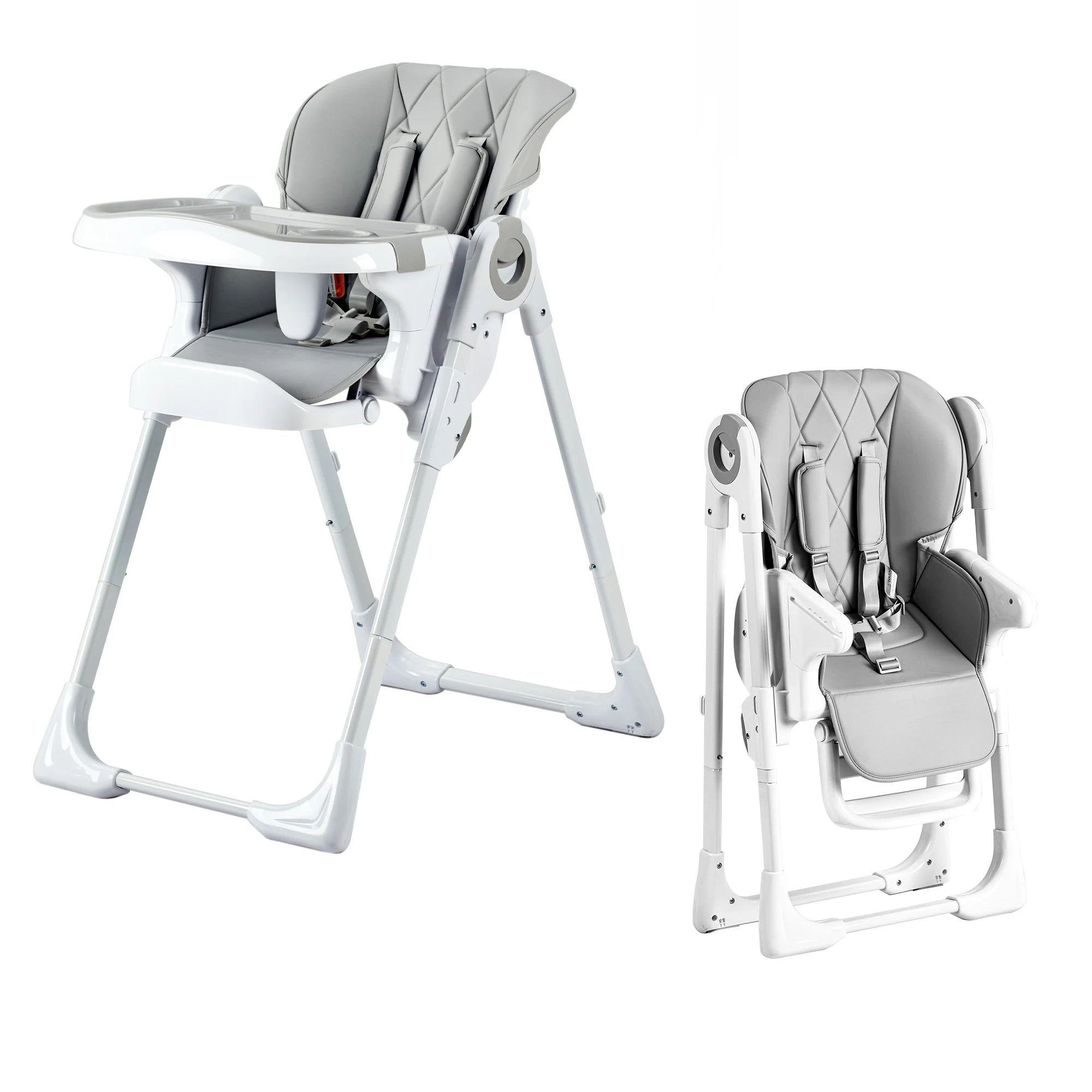 High Chair, Adjustable Height and Recline, Foldable High Chair
