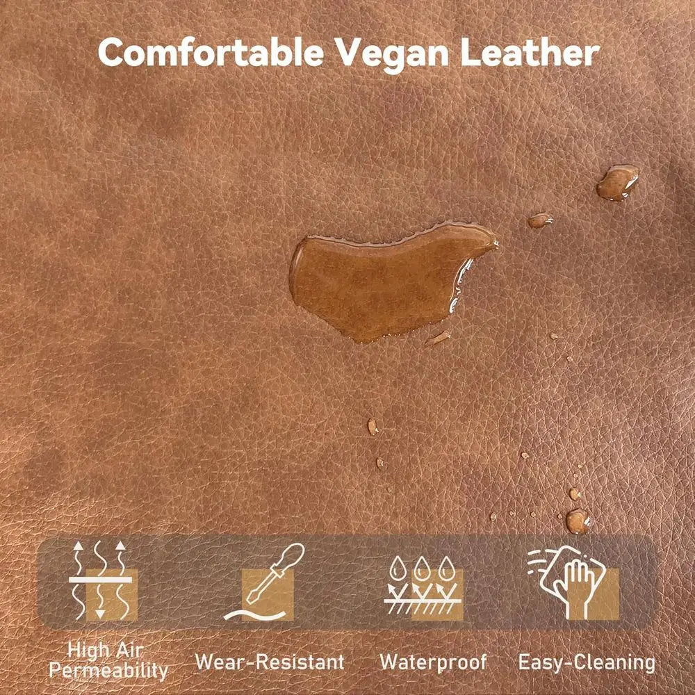 80IN Adjustable Leather Sleeper Sofa Bed, Chocolate Brown