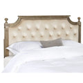 Home Collection Tufted Velvet Rustic Oak and Beige Headboard Queen