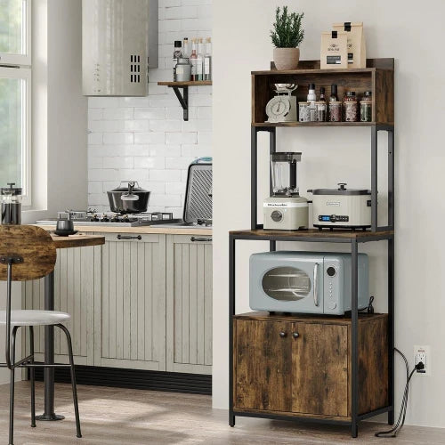 5-Tier Kitchen Bakers Rack Power Outlet, Microwave Oven Stand, Storage