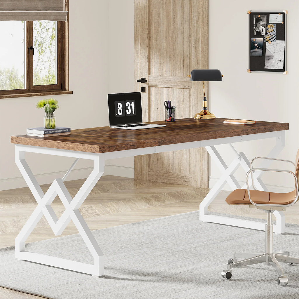 63" Large Executive Desk  / Home Office Desk, Metal Frame.