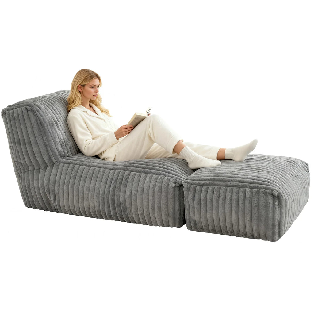Convertible Sofa Bed, Chaise Lounge, 3-Zone Ergonomic Support Breathable Corduroy