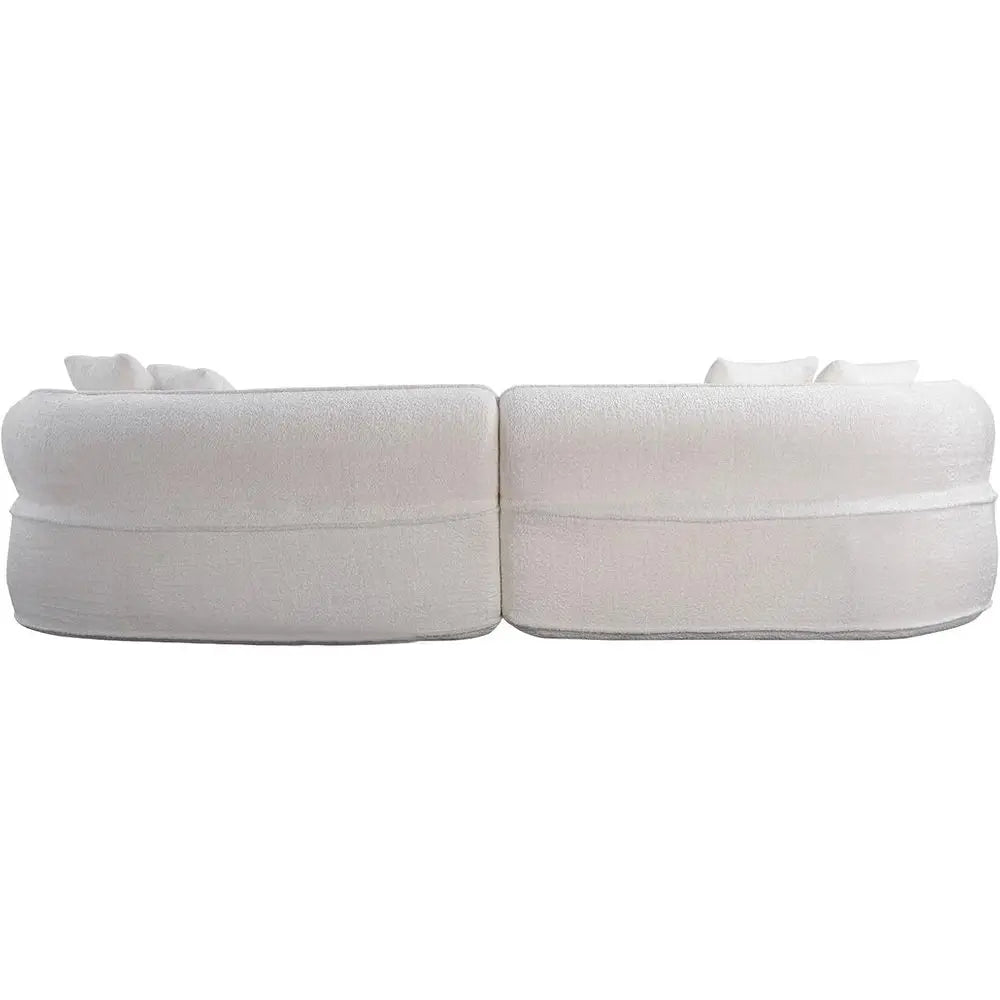 Curved 4-Seat Cloud Sofa with Deep Cushions, Pillows