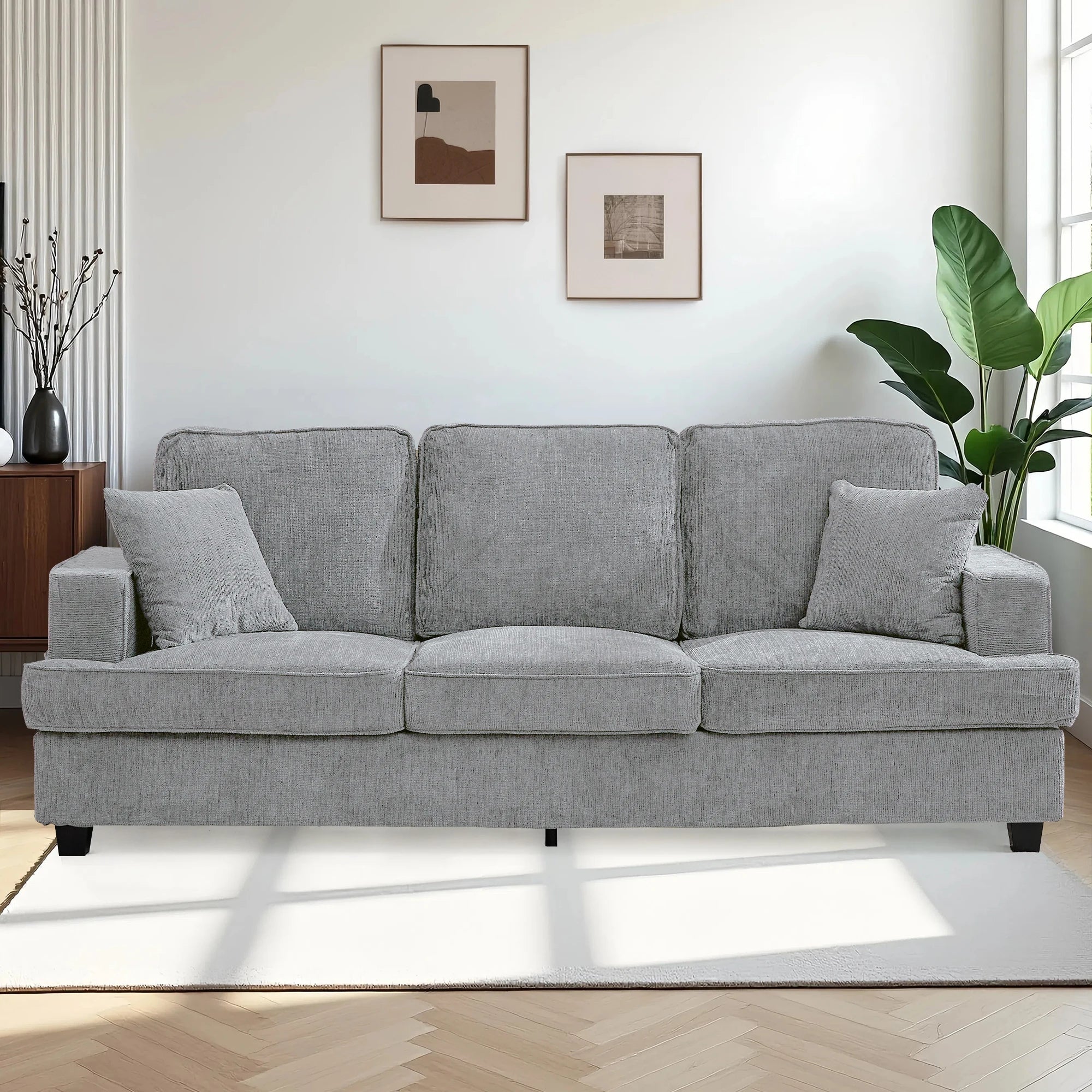 89" Cloud Couch Sofa in Chenille, Extra Comfy Soft 3-Seater