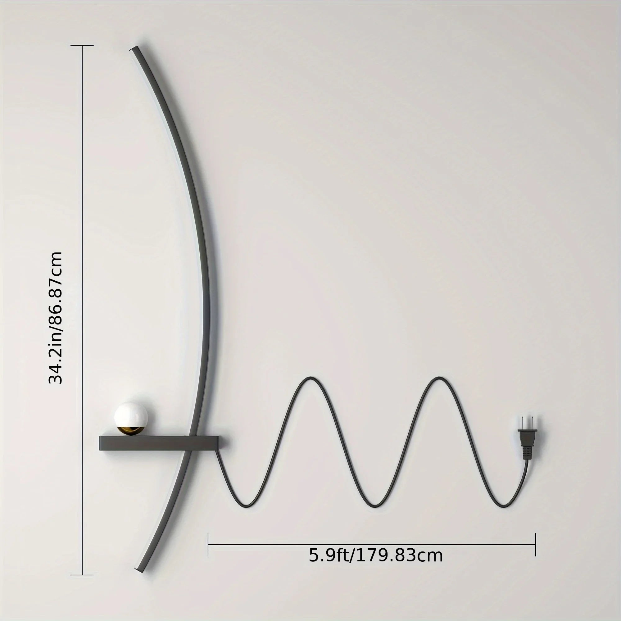 2pcs 31.5" Arched Metal, Adjustable LED Wall Sconce,