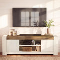 70IN Farmhouse TV Stand Media Console Table with Storage Cabinets