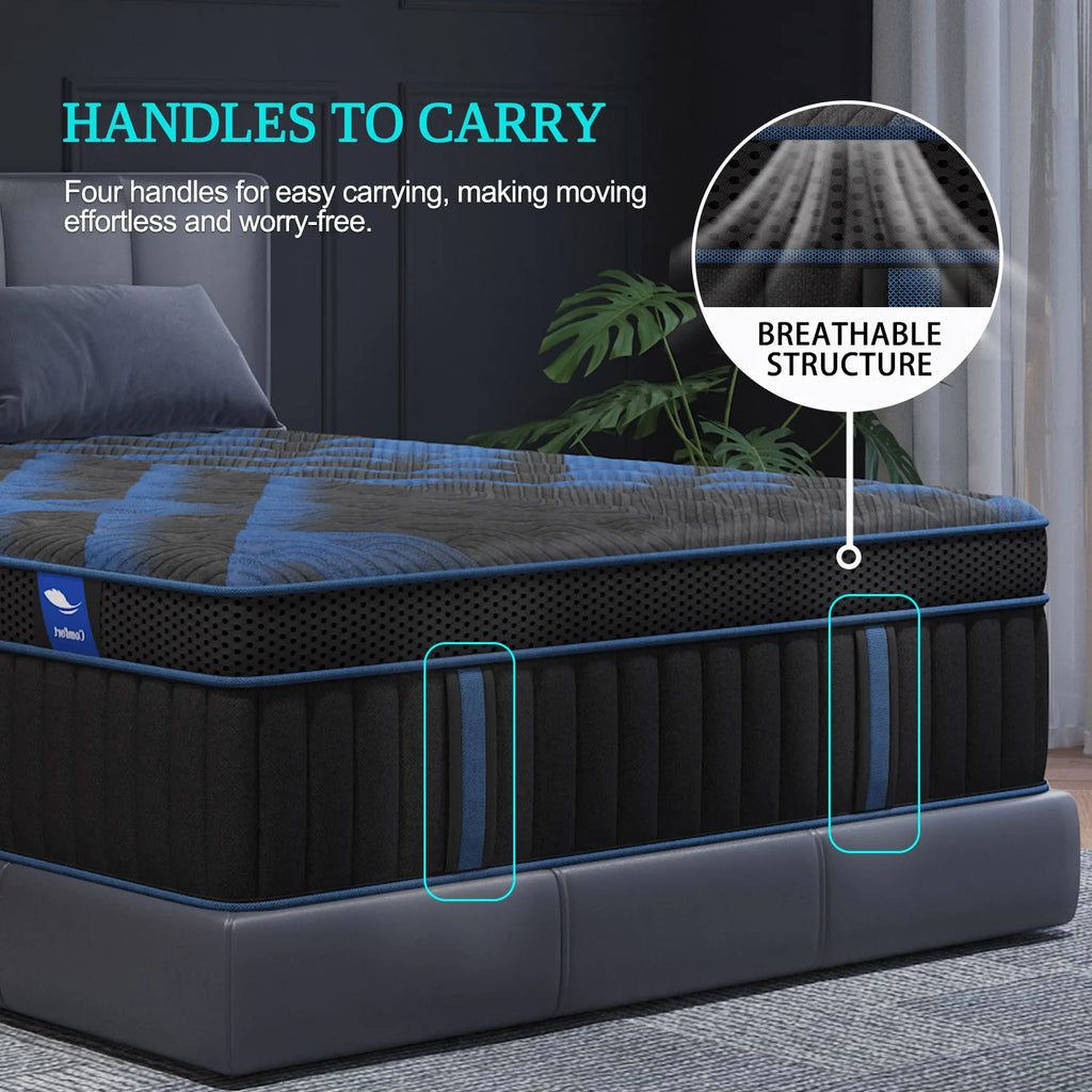 12" Twin/Full/Queen/King Gel Memory Foam Spring Mattress, Med/Firm