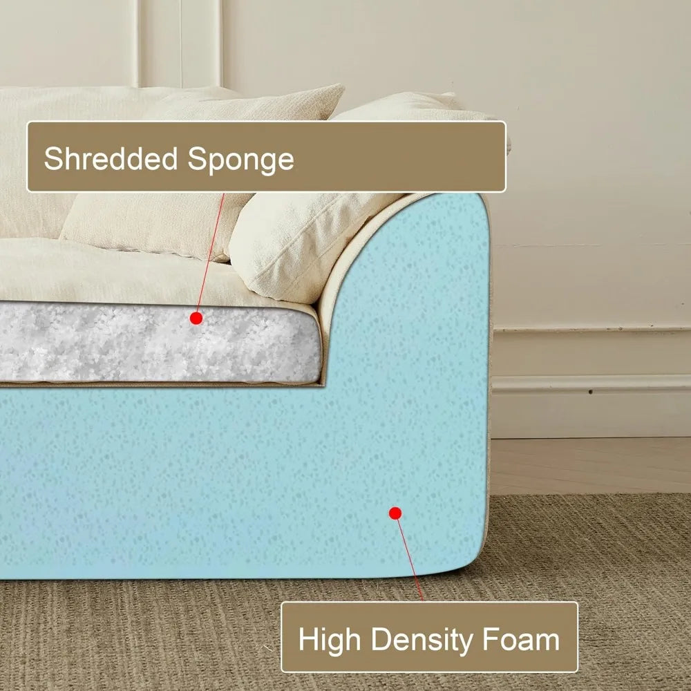110" Cloud Sectional Couch Convertible L-Shape Boneless, Ottoman, 3 Seater