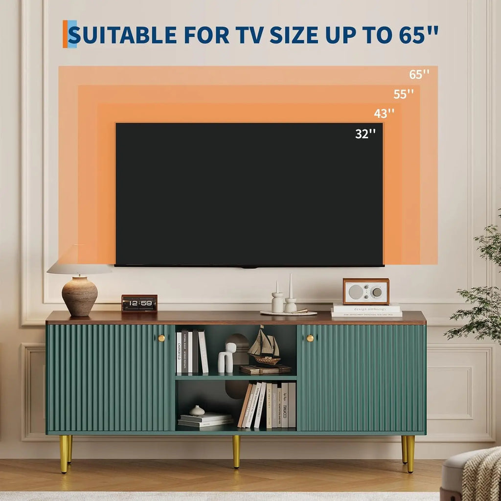 55IN Entertainment Center Up to 65" TV Console, Storage Cabinets