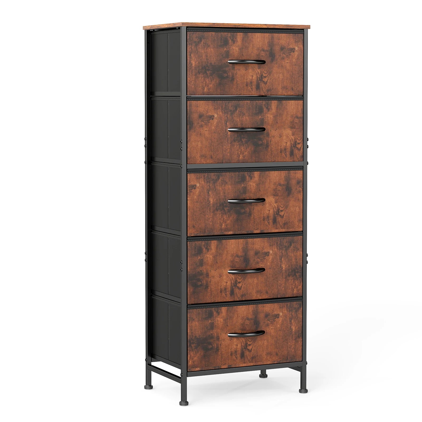 48IN Dresser 5 Fabric Drawers Steel Frame Clothes Storage Cabinet