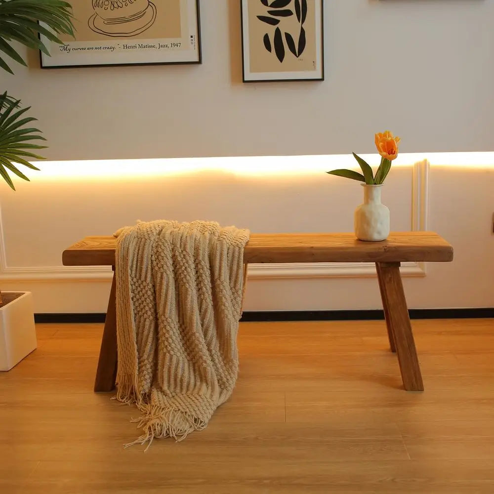 Indoor Rustic Bench, Skinny Bench Extra Thick Solid Wood