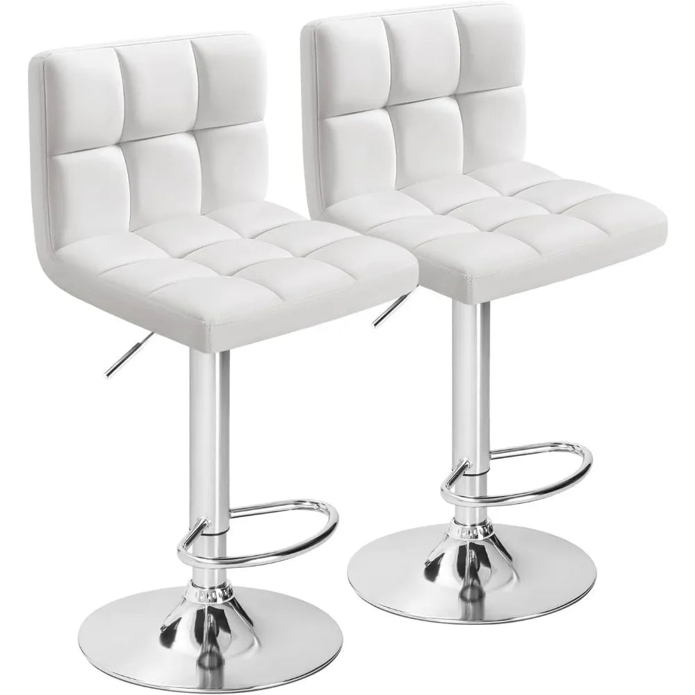 Adjustable Bar Stools Counter Height Set of 2, Swivel