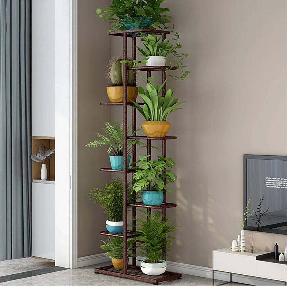 7/8 Tiers Garden Plant Stand, Metal Tiered Shelf Potted Plant Holder