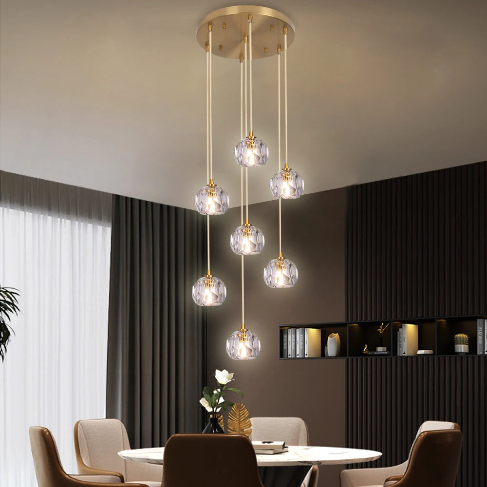 VETRULUS Crystal Pendant Ceiling Lamps Luxury Chandelier Lighting