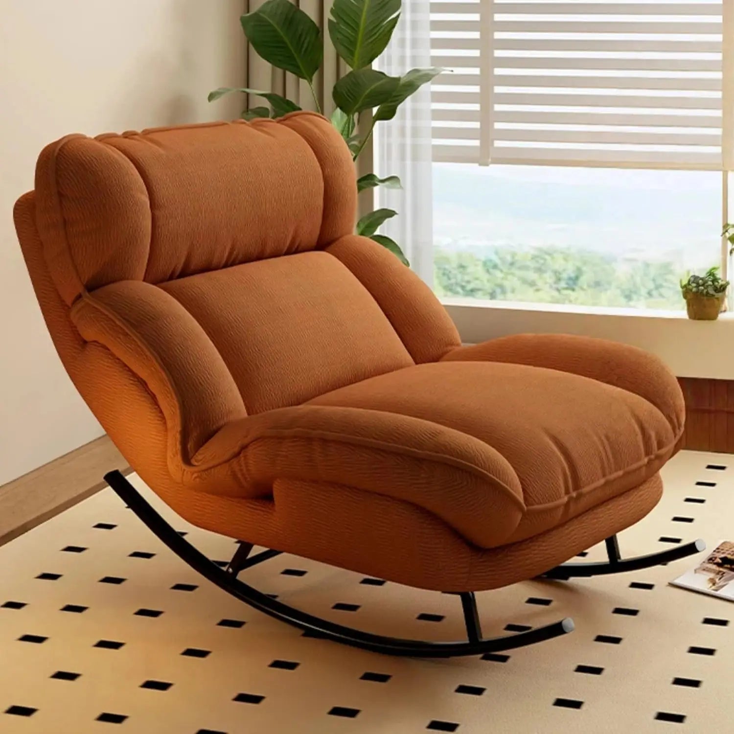 Ergonomic Sofa, Rocking Chair, Metal Frame, Adjustable Backrest