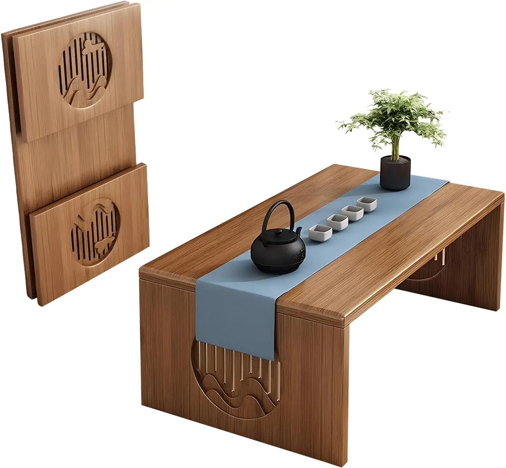 Japanese Bamboo Foldable Floor,  Low Desk, Versatile Tatami Meditation Table