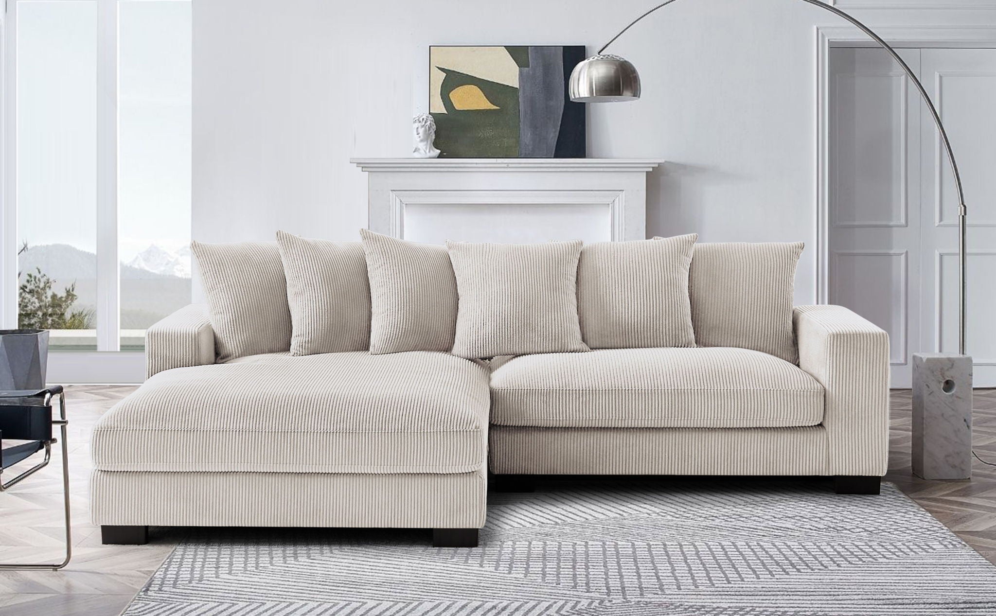 Luxe - Oversized 2-Piece Sectional L-Shaped Sofa Chaise